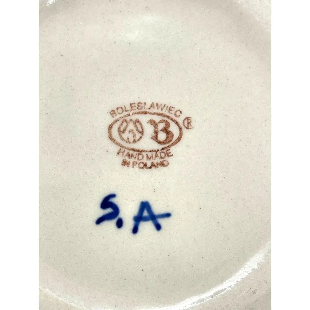 Boleslawiec Polish Pottery Pie Dish Plate Hand Made in Poland 9.5